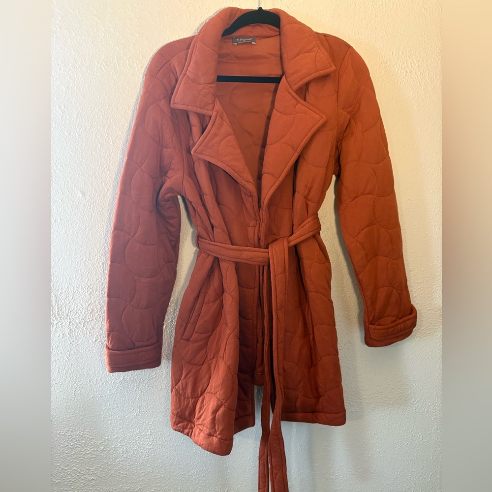 K. Jordan Orange Quilted Wrap Jacket Plus Size 1X - Picture 3 of 6